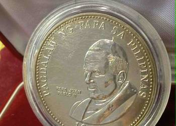 TYLKO 10 000 SZT !!! Filipiny. 50 Piso 1981, Jan Paweł II – SREBRO