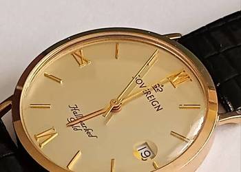 Złoty zegarek męski Sovereign z puncą probierczą