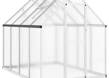 Szklarnia z ramą podstawy srebrna 224x169x195 cm aluminium WM-4005834