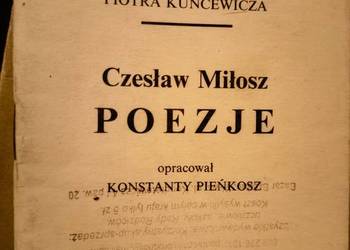 Miłosz Poezje Przewodnik po lekturach księgarnia Praga okazy