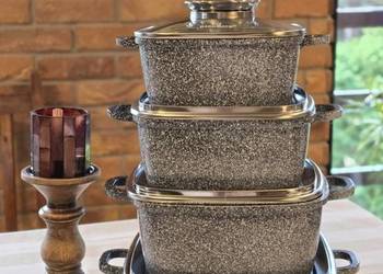 259 zł Zestaw 4 sztuk brytfanek marmurkowych czarnych lub szarych