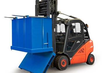 Metalowy kontener z otwieranym dnem do wózka widłowego 1300l