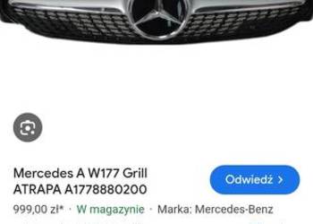 Atrapa przód Mercedes A Klasa w177