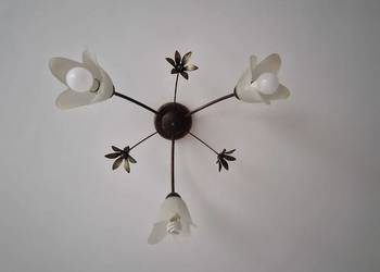 lampa sufitowa trzyramienna kwiat kwiatki klasyka rustykalna