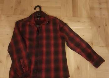 Koszula w kratę  h & m czarno czerwona flanelowa