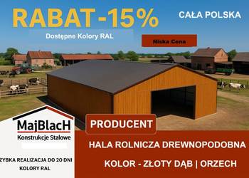 A117-DŁUGI Garaż Blaszany Dwuspadowy | Złoty Dąb | Wiata | Hala - Maj-Blach