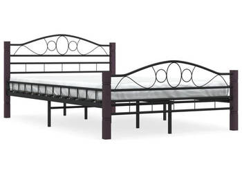 Łóżko Metalowe Czarne Rama Łóżka Ze Stelażem 120 x 200 cm WM-285292