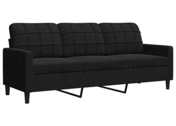 Sofa 3-osobowa czarny 180 cm tapicerowana aksamitem WM-4007639