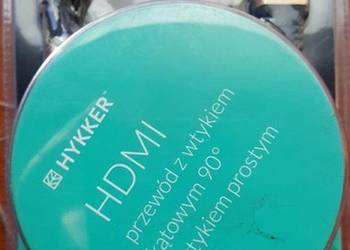 HDMI płaski przewód z wtykiem kątowym 90 stopni HYKKER
