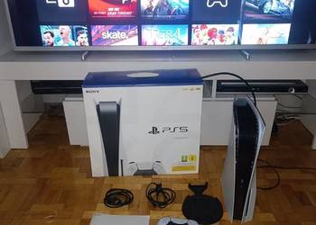 Konsola Playstation 5 z napędem, CFI 1216A, pad, dużo gier