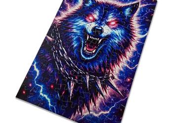 Puzzle Wilk Neon 88 elementów A4 - Energetyczny Motyw Fantasy