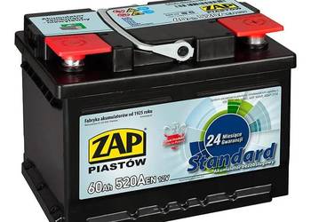 Akumulator ZAP Standard 60Ah 520A wysoka PRAWY PLUS
