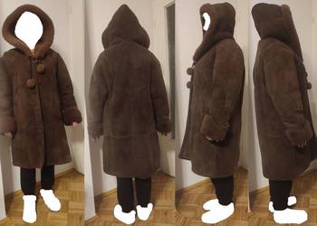 Ciepły kożuch damski Bulur z kapturem – vintage, old school