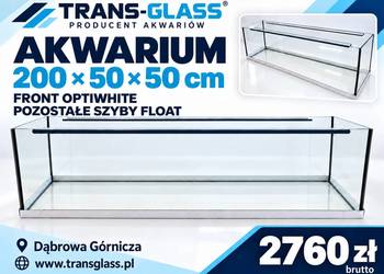 Akwarium 200x50x50 cm 500 l front Optiwhite – producent