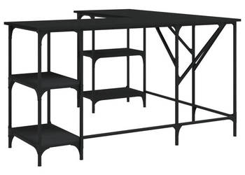 Biurko czarne 139x139x75 cm materiał drewnopochodny WM-837592