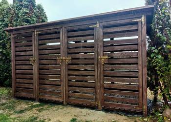 Drewutnia zamykana 4 x 1,1m, wiata na drewno kominkowe