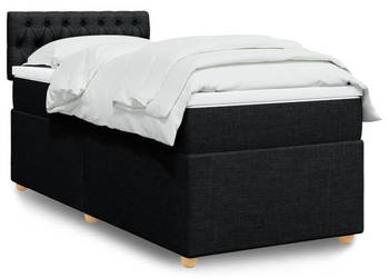 Łóżko kontynentalne z materacem czarne tkanina 100x200 cm WM-3286600
