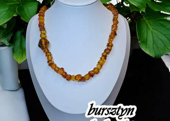 Korale z bursztynu, bursztyn bałtycki ciosany jasny koniak, bryłka #289 Korale z bursztynu, bursztyn bałtycki ciosany jasny koniak, bryłka #289