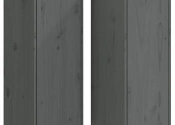 Szafki ścienne 2 szt. szare 30x30x80 cm lite drewno sosnowe WM-813500