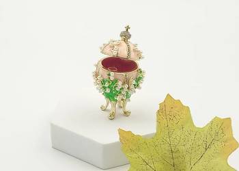 Jajko jajo faberge pojemniki szkatułka małe zielone styl wiktoriański