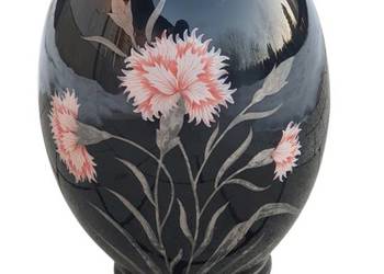 Stary Czechosłowacki ręcznie malowany wazon Art Déco szkło burelowe lat 20