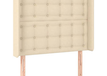 Zagłówek uszak kremowy 83x16x118/128 cm tkanina WM-3119993