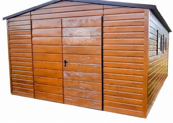 SCHOWEK DOMEK OGRODOWY 4m x 4m DWUSPAD BRAMA 2xOKNO DREWNOPODOBNY 4X4 GB260