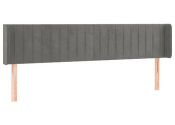 Zagłówek do łóżka z LED jasnoszary 203x16x78/88 cm aksamit WM-3123540