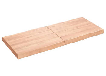 Blat jasnobrązowy 120x50x(2-6) cm drewno z naturalną krawędzią WM-363959
