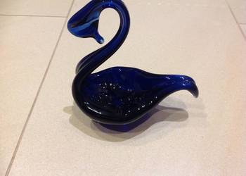 Łabędź Szklany Kobaltowy Vintage