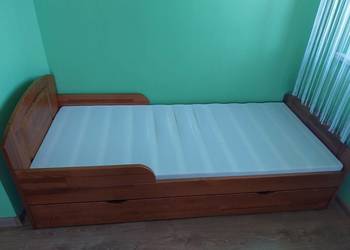 Łóżko dziecięce drewniane z materacem 180x80cm