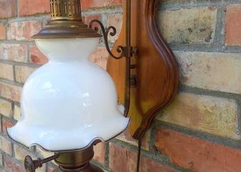 Kinkiet ścienny ze szklanym kloszem drewniany Lampka nocna (483)