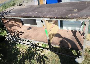 Stół warsztatowy 225x61x99,5 Duży, solidny, ciężki, półki