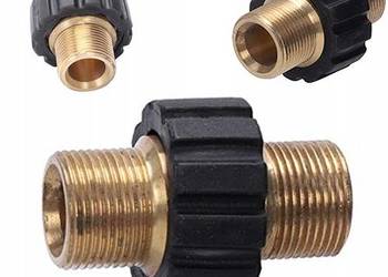 Nypel Mosiężny M22 | 2x GZ do Węży Myjki Karcher