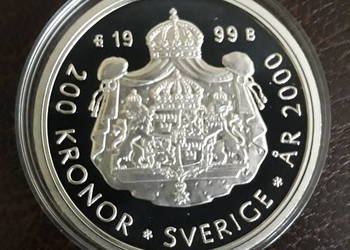 200 Koron-Szwecja-1999 r.Karol XVI Gustaw i Viktoria 200 Koron-Szwecja-1999 r.Karol XVI Gustaw i Viktoria