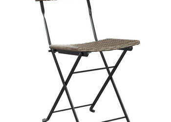 Składane krzesła bistro 6 szt. szare polirattan i stal WM-3152119