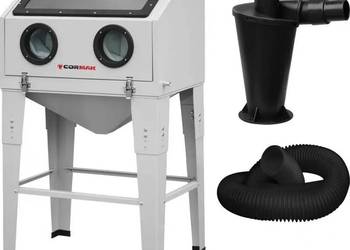 Piaskarka kabinowa 200L- górne otwarcie CORMAK KDP200CTOP + separator + wąż