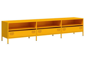 Szafka RTV żółta 202x39x435 cm stal walcowana na zimno WM-851349