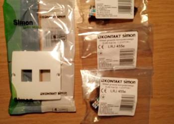 Zestaw Kontakt-Simon: 3 x wkład RJ45 kat. 5e LRJ 455e + pokrywa gniazda