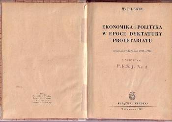 (6383) EKONOMIKA I POLITYKA W EPOCE DYKTATURY PROLETARIATU O