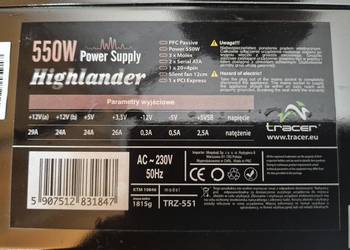 Zasilacz komputerowy Tracer Highlander 550W