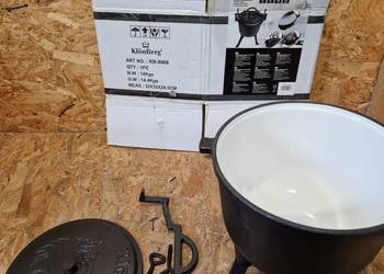 KOCIOŁEK żeliwny 10L Emaliowany MYŚLIWSKI garnek węgierski GRILL