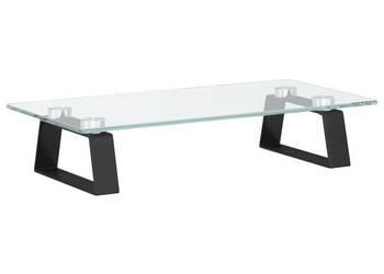 Podstawka pod monitor czarna 40x20x8 cm szkło i metal WM-374223