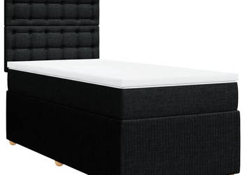 Łóżko z Materacem Kontynentalne Czarne Do Sypialni 80x200 cm WM-3291899