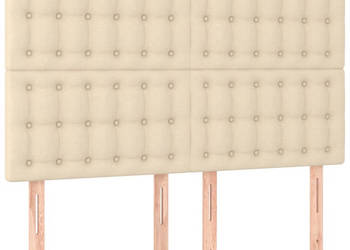 Zagłówki do łóżka 4 szt. kremowe 72x5x78/88 cm tkanina WM-3116769