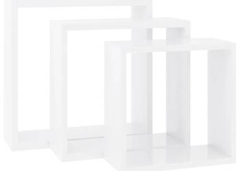 vidaXL Półki ścienne kostki, 3 szt., białe, MDF(SKU:323949)