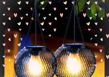 Piękny lampion wiszący LED solarny hit lata LOFT