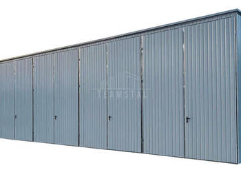 Hala blaszana 24x8m - 8x brama dwuskrzydłowa biały dach TS1180
