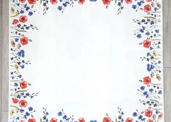 Serwetka w czerwone maki na białym tle 80x80cm