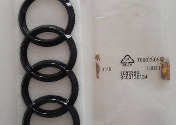 Emblemat Audi czarny ring przód 285mm A6 A7 A8 Q5 Q8